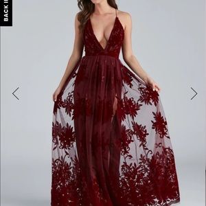 Windsor MORGAN FORMAL FLOCKED VELVET DRESS